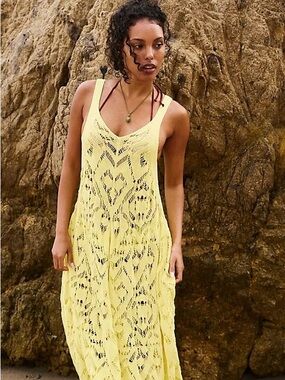NWT Free People Bianca Fauxchet Midi Beach Dress Coverup